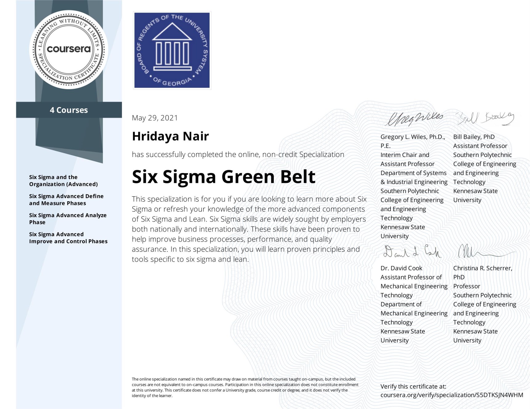 Six Sigma Green Belt